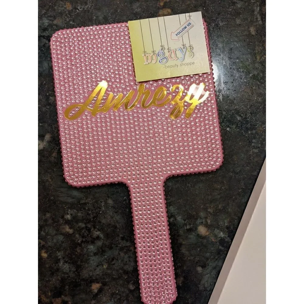 ANASTASIA Beverly Hills ABH AMREZY Pink Bedazzled Handheld Mirror BNIB HTF